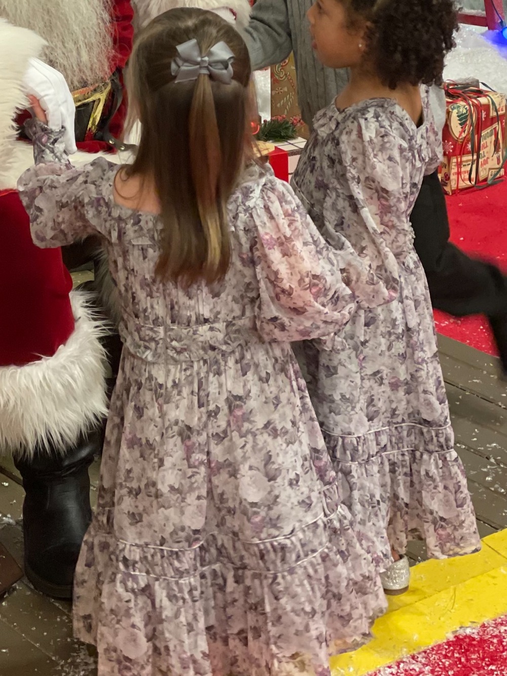 Ivy City Co Mini (Girls) Lavender and Pink Floral Ruffle Tiered Dress - Picture 6 of 7